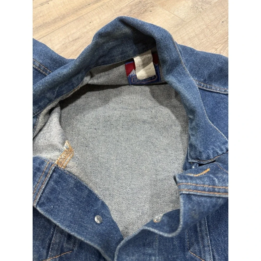 VTG 70s Mens Big Smith Dark Denim Chore‎ Coat Barn Jacket Large Made USA